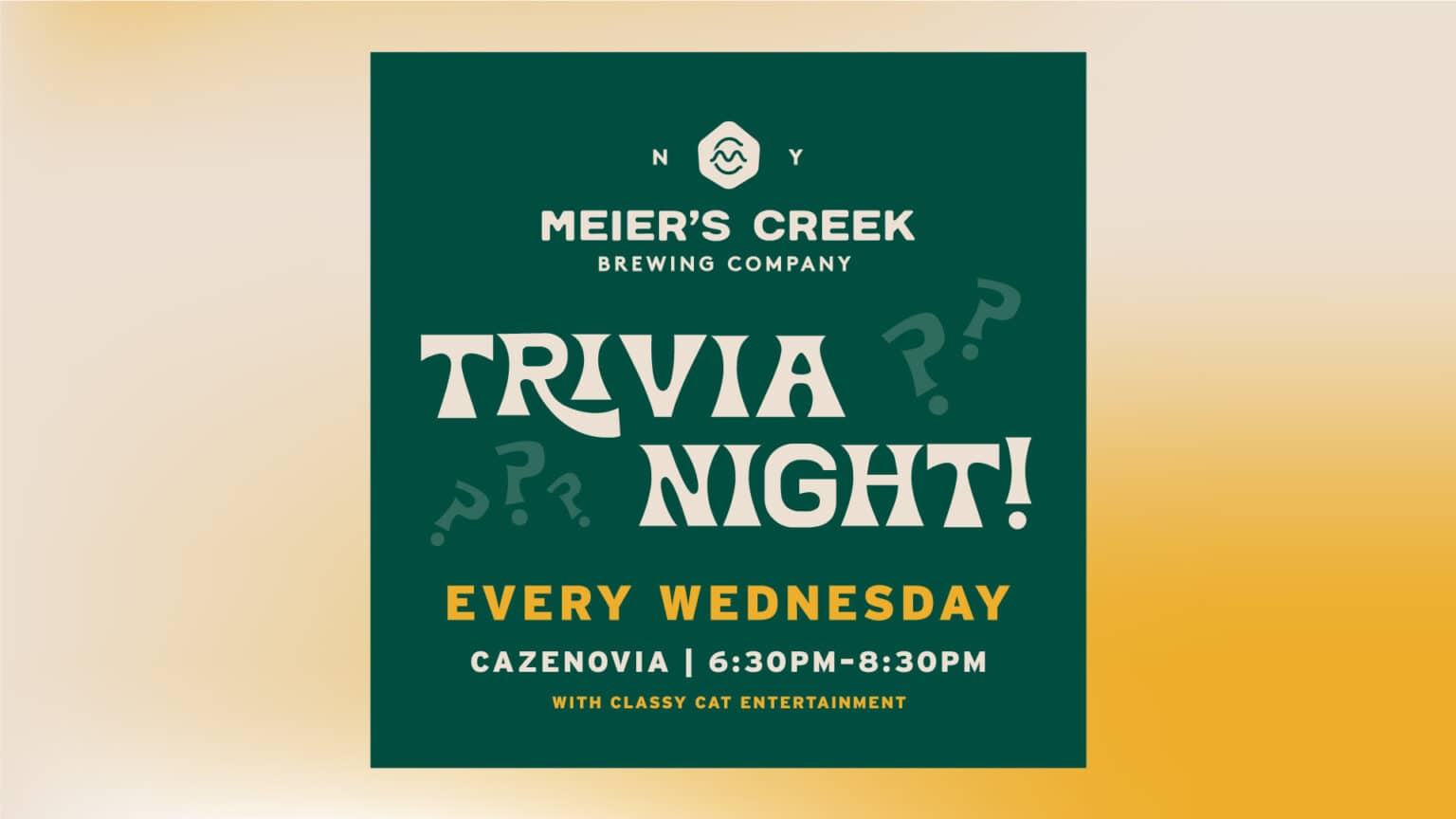 Trivia Night at Meier’s Creek Farm Brewery Meier's Creek Brewing Company